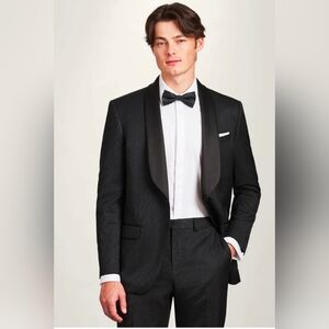 Slim Fit Leaf Jacquard Tuxedo + Pant + Free Shirt